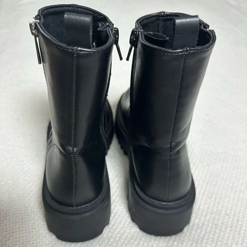 ZARA Black Platform Boots Size 35 / 5 - Big Kids & Women - Double Zip Lug Sole - Picture 4 of 12